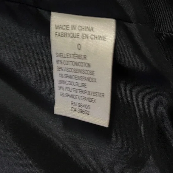 Theory Classic Navy Women's Blazer, size 0, cotton blend, single button, pockets - Picture 4 of 7